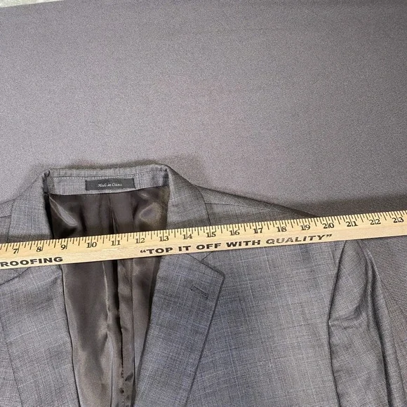 Lauren Ralph Lauren Blazer Mens 54L Gray Plaid Wool Two Button Sport Coat Jacket